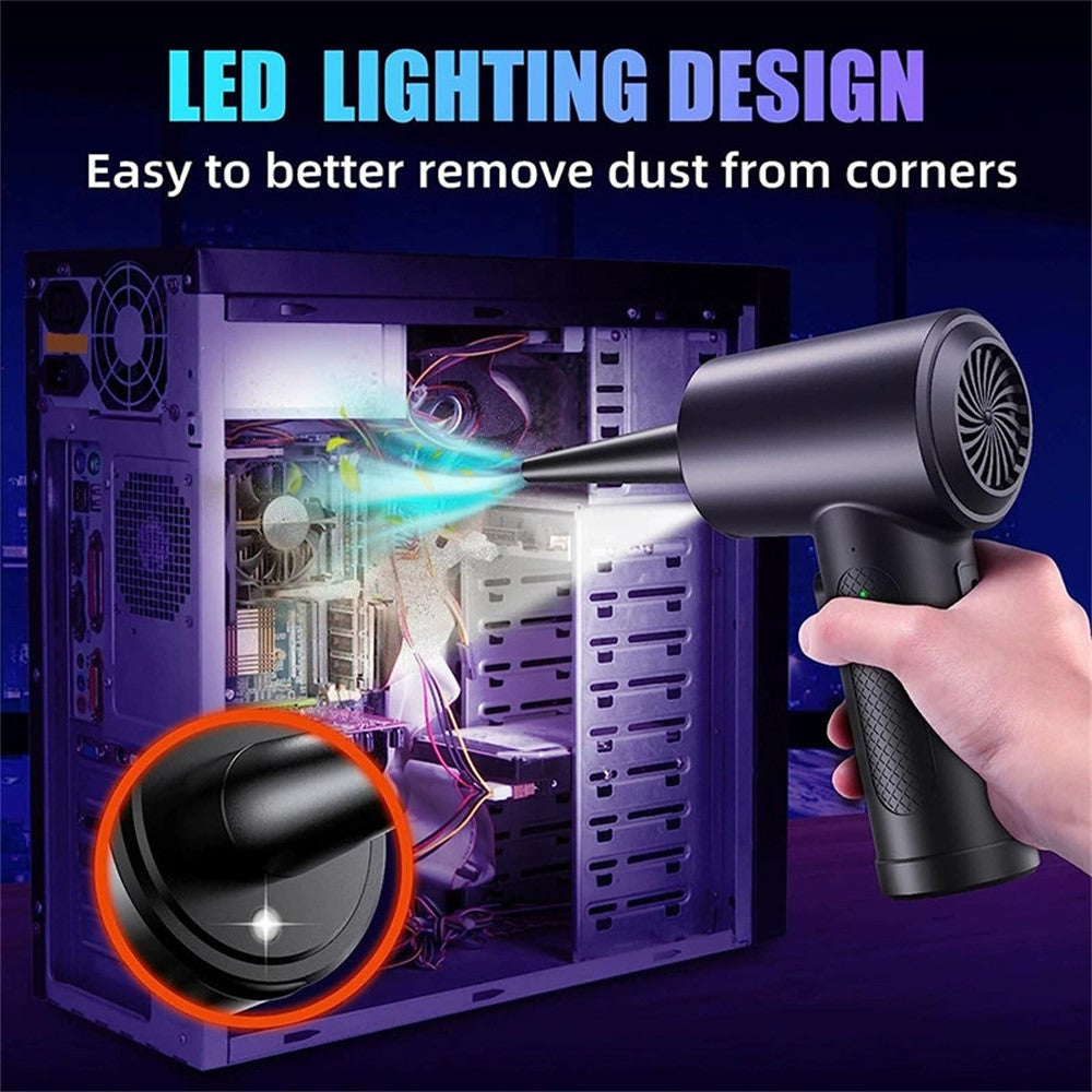 C4915 Portable Turbo Fan Blower Multifunction Car Vacuum Cleaner Rechargeable Air Duster with 3 Brushes