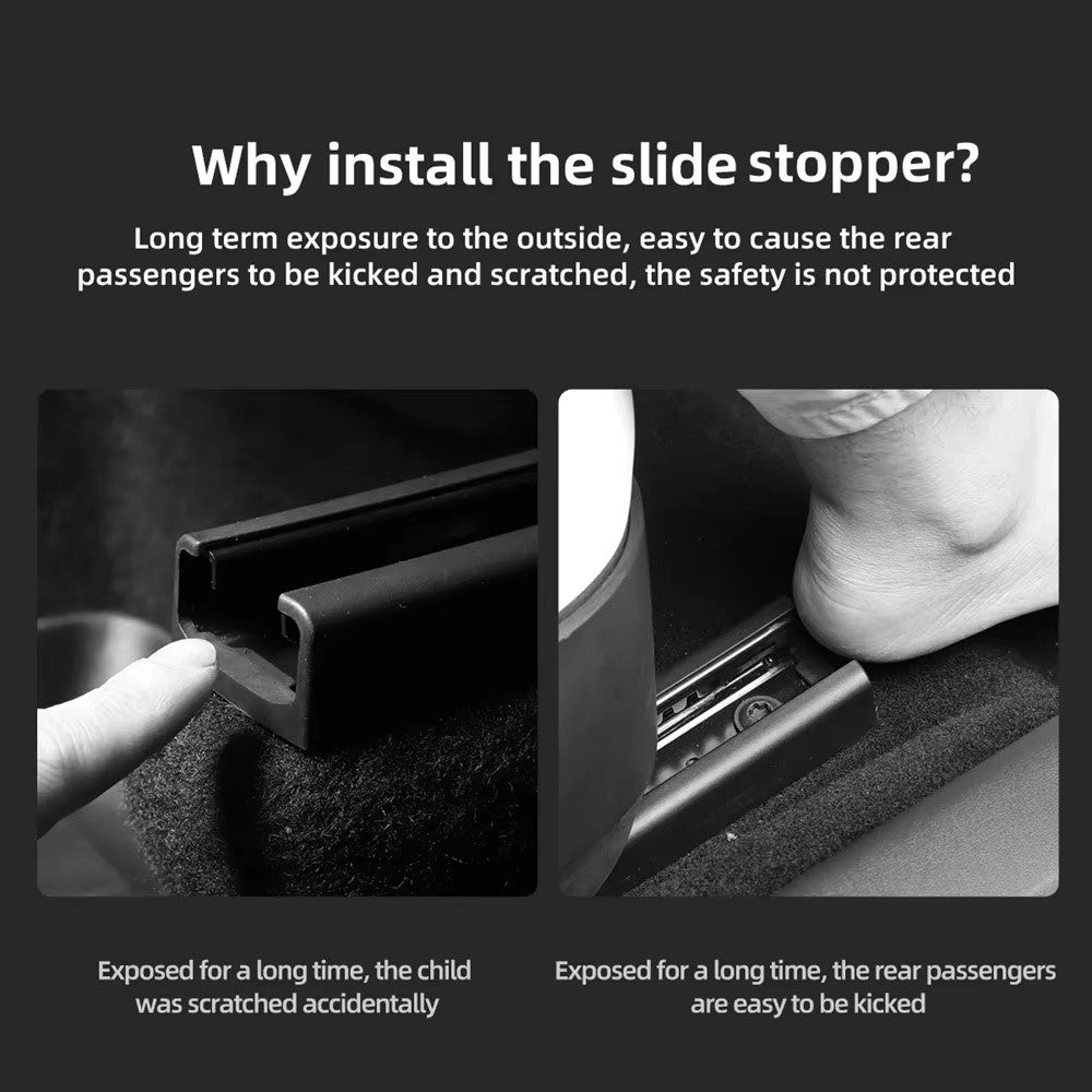 4Pcs TPE Covers for Tesla Model Y / 3 Seat Rail Protector Anti-Kick Guards Rear Seats Accessories