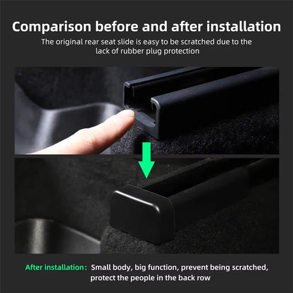 4Pcs TPE Covers for Tesla Model Y / 3 Seat Rail Protector Anti-Kick Guards Rear Seats Accessories