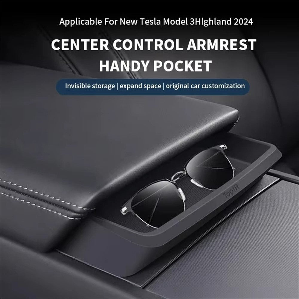 For Tesla Model 3 Highland 2024 2025 Center Console Storage Box Armrest Organizer Tray