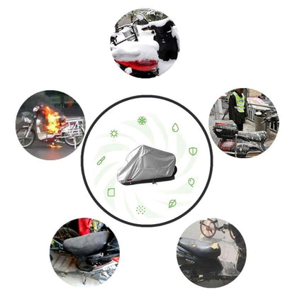 Waterproof Motorcycle Cover UV Protection Silver Coated 210D Oxford Fabric Dust Cover , Size XL / 245 x 105 x 125cm