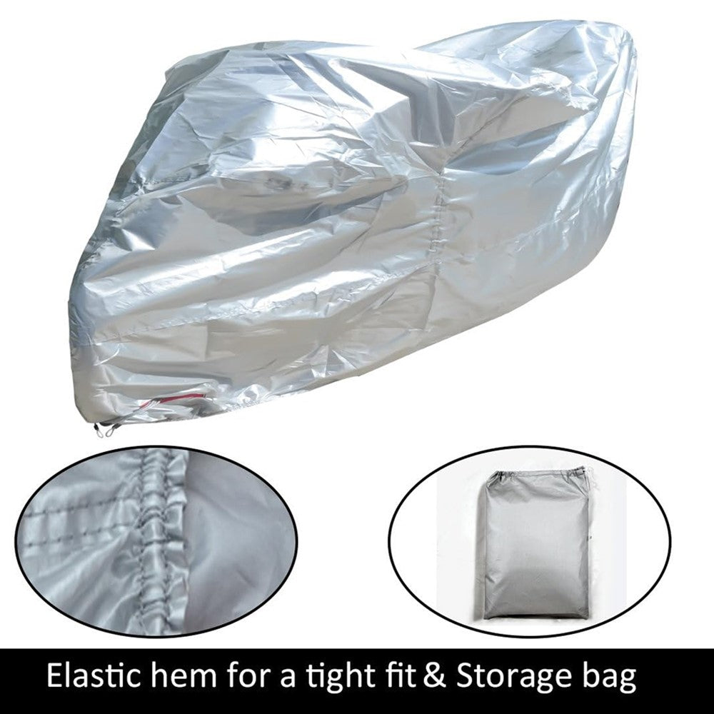 Waterproof Motorcycle Cover UV Protection Silver Coated 210D Oxford Fabric Dust Cover , Size 3XL / 295 x 110 x 140cm