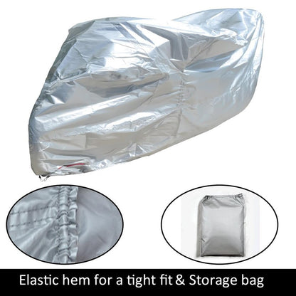 Waterproof Motorcycle Cover UV Protection Silver Coated 210D Oxford Fabric Dust Cover , Size 3XL / 295 x 110 x 140cm