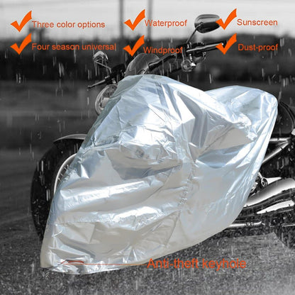 Waterproof Motorcycle Cover UV Protection Silver Coated 210D Oxford Fabric Dust Cover , Size 3XL / 295 x 110 x 140cm