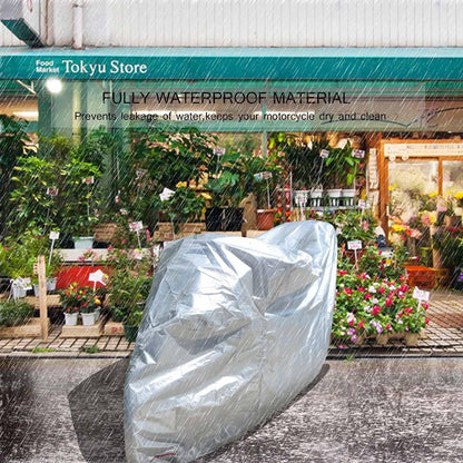 Waterproof Motorcycle Cover UV Protection Silver Coated 210D Oxford Fabric Dust Cover , Size 3XL / 295 x 110 x 140cm