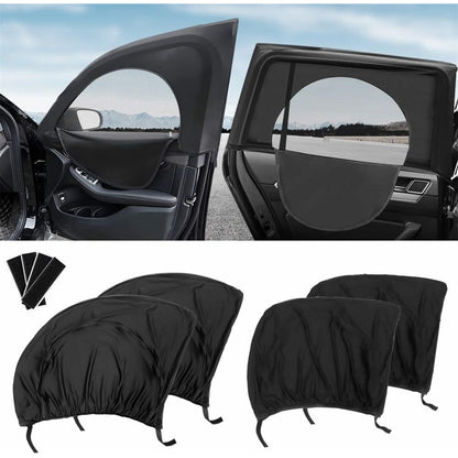 2Pcs Car Window Shade Front / Rear Side Window Sun Shade Breathable Privacy Curtain with Zipper