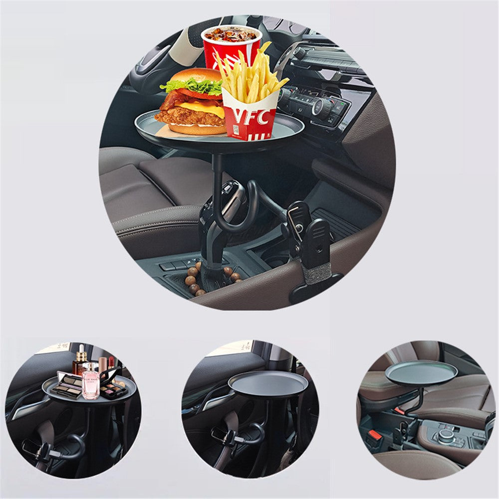 Clip On Car Tray Table Food Drink Holder Desk Plastic Portable Dining Workstation for Vehicle