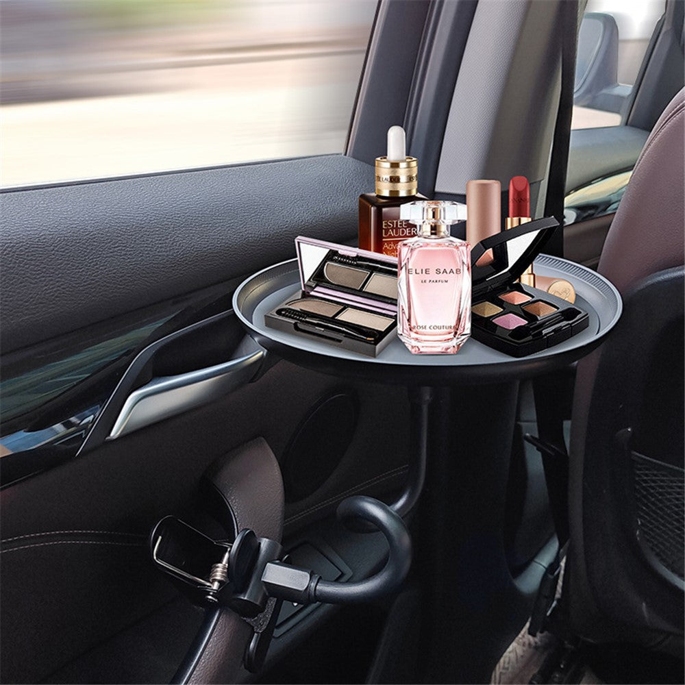 Clip On Car Tray Table Food Drink Holder Desk Plastic Portable Dining Workstation for Vehicle