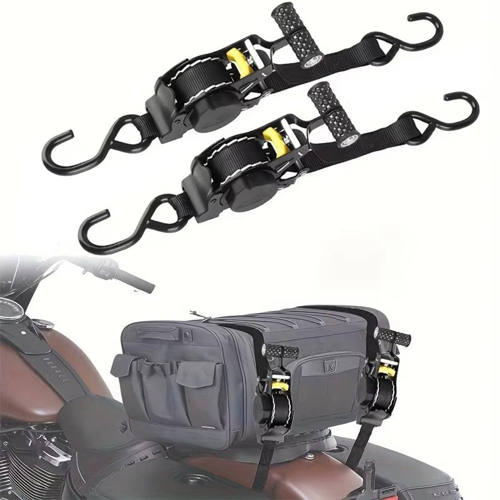 3.3m Automatic Retractable Tie Down Strap Luggage Securing Belt for Car Motorcycle Self-Driving Tour