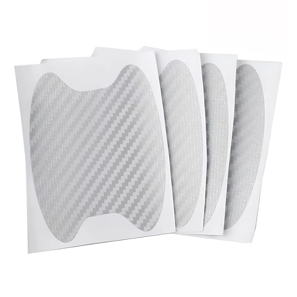 4Pcs Car Door Handle Cup Protector Carbon Fiber Sticker Anti Scratch Paint Protection Decal