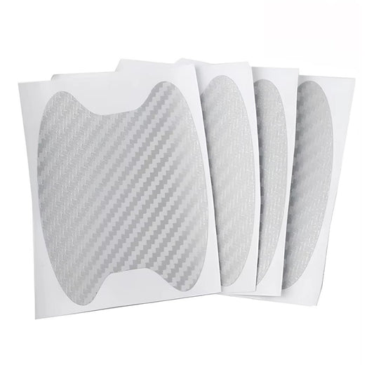 4Pcs Car Door Handle Cup Protector Carbon Fiber Sticker Anti Scratch Paint Protection Decal