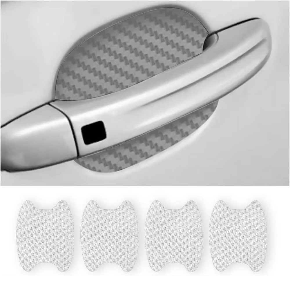 4Pcs Car Door Handle Cup Protector Carbon Fiber Sticker Anti Scratch Paint Protection Decal