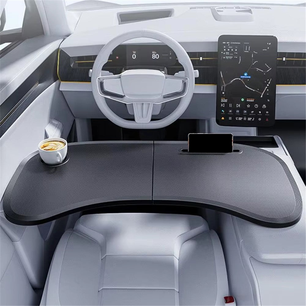 For Tesla Model 3  /  Y Front Seat Bi-Fold Foldable Laptop Desk Car Steering Wheel Table Portable Dining Tray