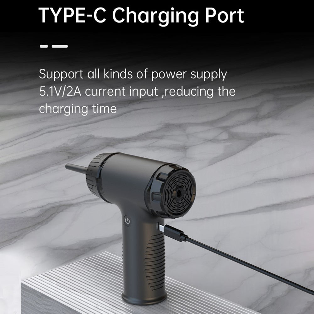 D16 50W 42500RPM Portable Air Duster Rechargeable Wireless Handheld Dust Blower for Car / PC / Keyboard