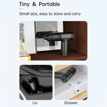 V16S Rechargeable Dust Blower Portable Handheld Car Vacuum Cleaner with 200ml Dust Box