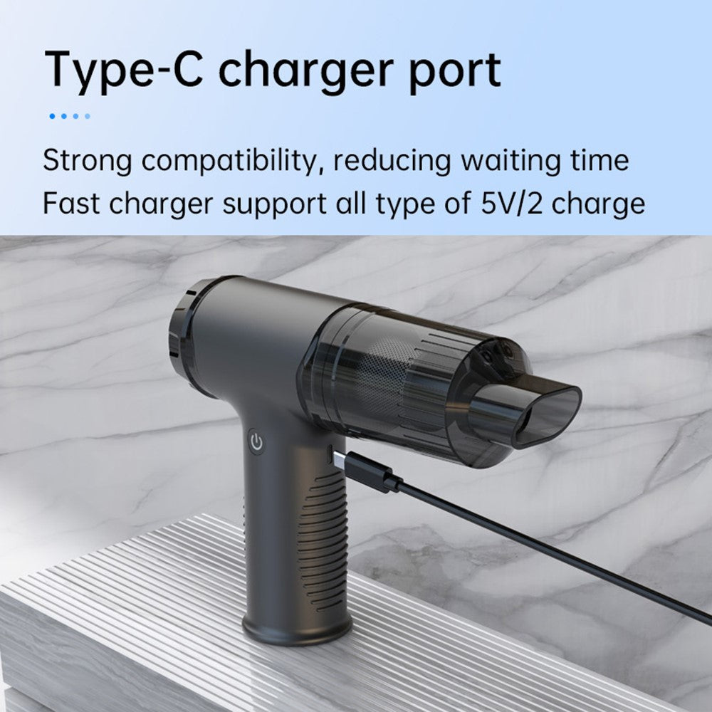 V16S Rechargeable Dust Blower Portable Handheld Car Vacuum Cleaner with 200ml Dust Box
