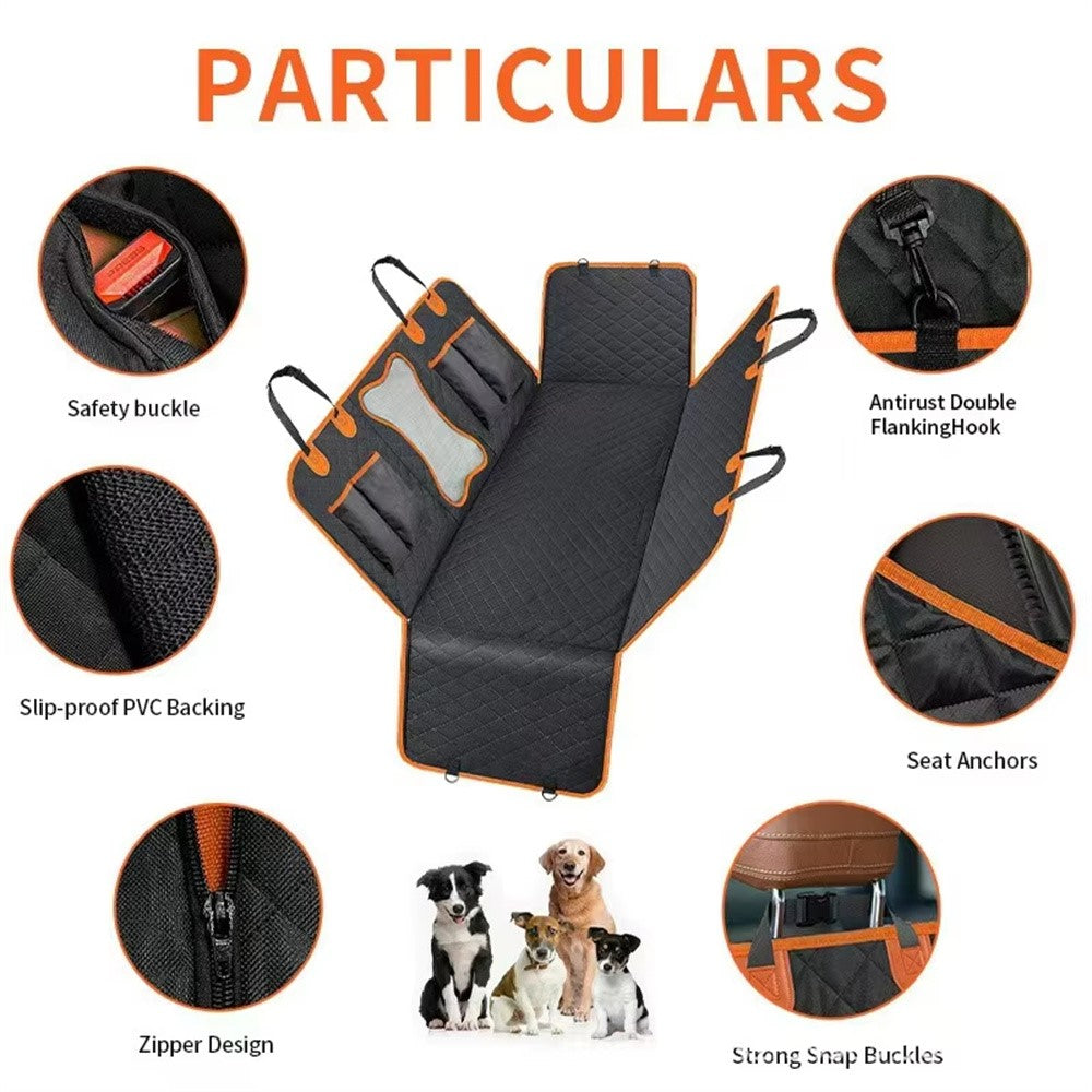 Bone Shape Mesh Window Pet Car Seat Cover for Back Seat Waterproof 600D Oxford Fabric Dog Hammock