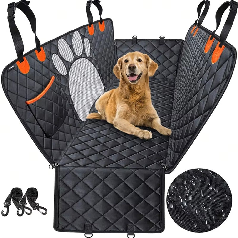 Paw Shape Mesh Window Pet Car Seat Cover for Back Seat Waterproof 600D Oxford Fabric Dog Hammock
