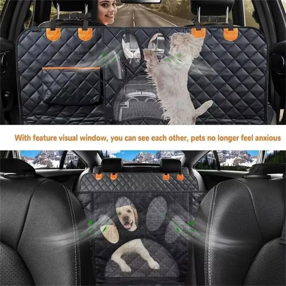 Paw Shape Mesh Window Pet Car Seat Cover for Back Seat Waterproof 600D Oxford Fabric Dog Hammock
