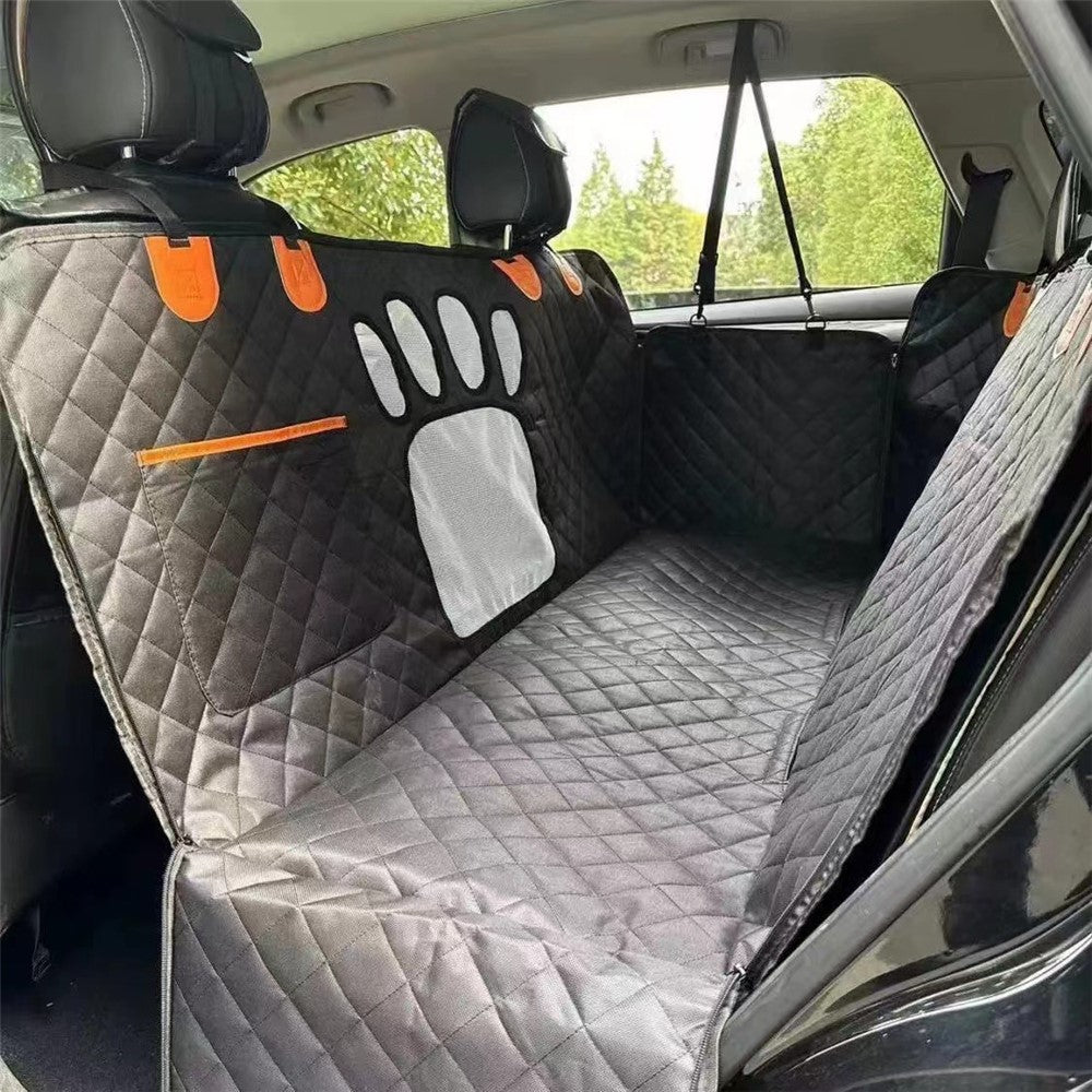 Paw Shape Mesh Window Pet Car Seat Cover for Back Seat Waterproof 600D Oxford Fabric Dog Hammock
