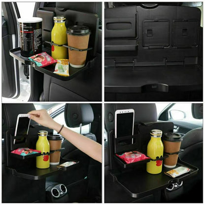 Plastic Car Seat Tray Table Foldable Backseat Desk for Eating Working Multi-Purpose Vehicle Organizer