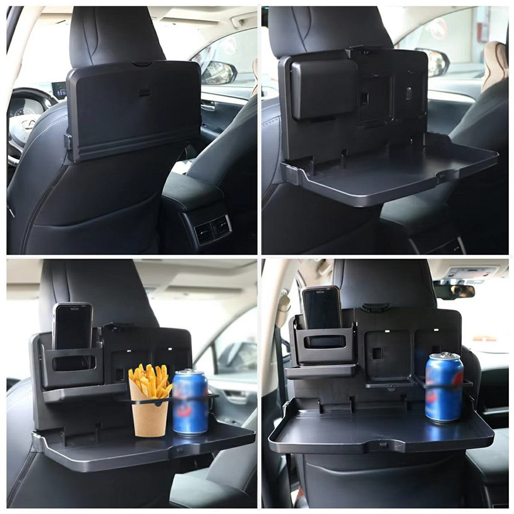 Plastic Car Seat Tray Table Foldable Backseat Desk for Eating Working Multi-Purpose Vehicle Organizer