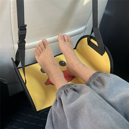 Cartoon Animal Portable Car Seat Footrest for Children Adjustable Height Back Seat Foot Support