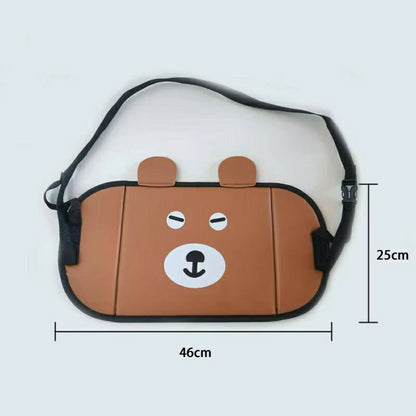 Cartoon Animal Portable Car Seat Footrest for Children Adjustable Height Back Seat Foot Support