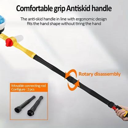 Portable Car Washing Kit with Replacement Chenille Cover Car Wash Brush Rotary Mop Automatic Foam Cleaner