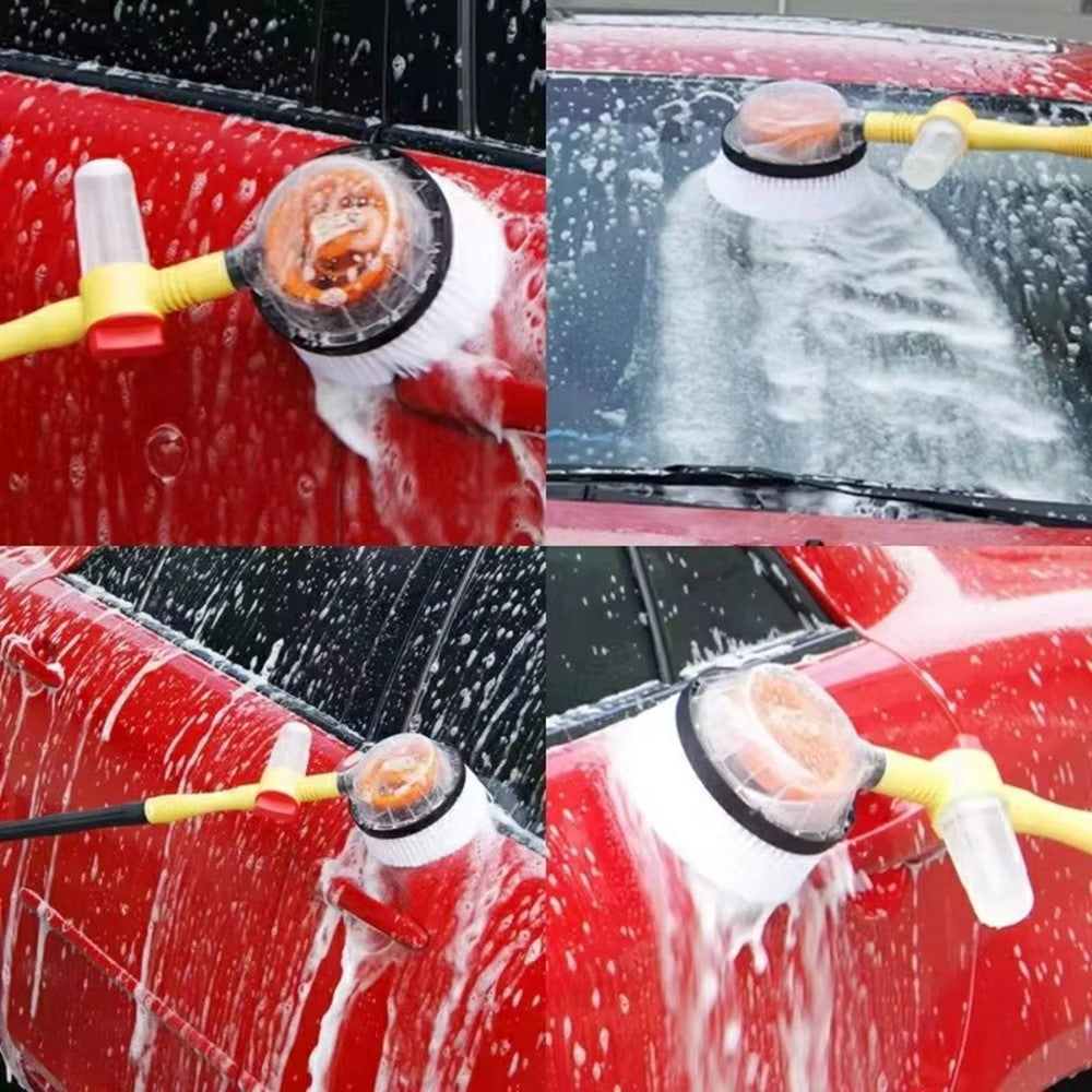 Portable Car Washing Kit with Replacement Chenille Cover Car Wash Brush Rotary Mop Automatic Foam Cleaner