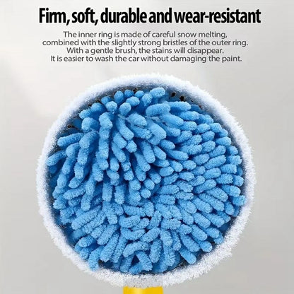 Portable Car Washing Kit with Replacement Chenille Cover Car Wash Brush Rotary Mop Automatic Foam Cleaner