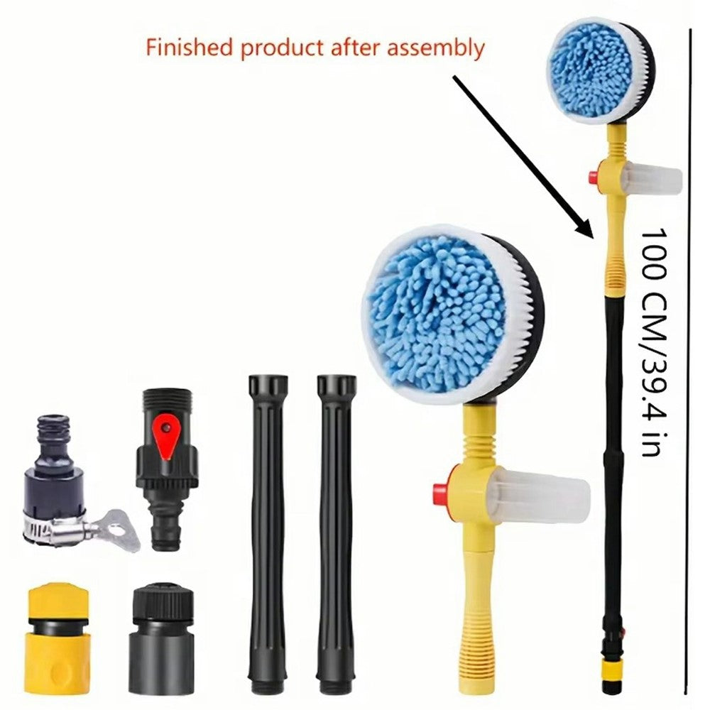 Portable Car Washing Kit with 5m Water Hose Car Wash Brush Long Handle Rotary Mop Automatic Foam Cleaner