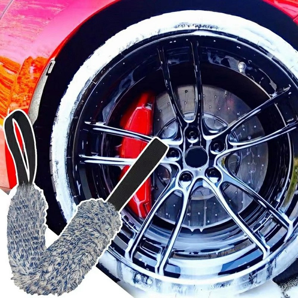 Car Wheel Wash Towel Automotive Tire Wiping Towel Wheel Hub Cleaning Rag Long Strap Tires Detailing Towel