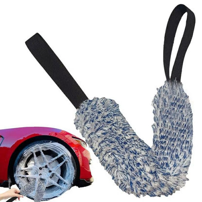 Car Wheel Wash Towel Automotive Tire Wiping Towel Wheel Hub Cleaning Rag Long Strap Tires Detailing Towel