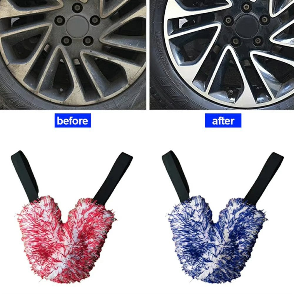 Car Wheel Wash Towel Automotive Tire Wiping Towel Wheel Hub Cleaning Rag Long Strap Tires Detailing Towel