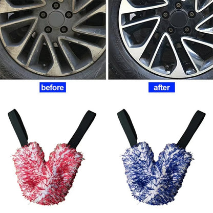 Car Wheel Wash Towel Automotive Tire Wiping Towel Wheel Hub Cleaning Rag Long Strap Tires Detailing Towel