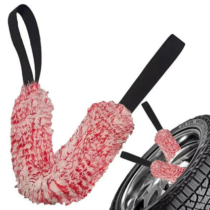 Car Wheel Wash Towel Automotive Tire Wiping Towel Wheel Hub Cleaning Rag Long Strap Tires Detailing Towel