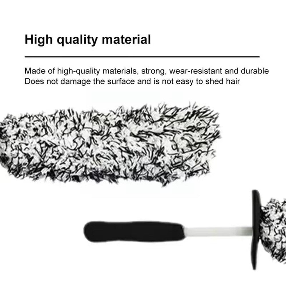 Wheel Rim Cleaning Brush Automobile Tire Hub Ultra-fine Microfiber Cleaner Tool with Spacer Plate