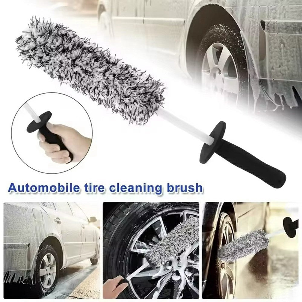 Wheel Rim Cleaning Brush Automobile Tire Hub Ultra-fine Microfiber Cleaner Tool with Spacer Plate