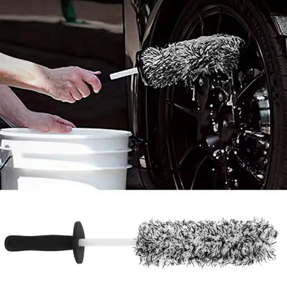 Wheel Rim Cleaning Brush Automobile Tire Hub Ultra-fine Microfiber Cleaner Tool with Spacer Plate