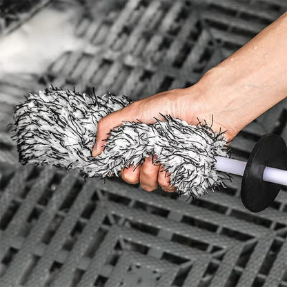Wheel Rim Cleaning Brush Automobile Tire Hub Ultra-fine Microfiber Cleaner Tool with Spacer Plate