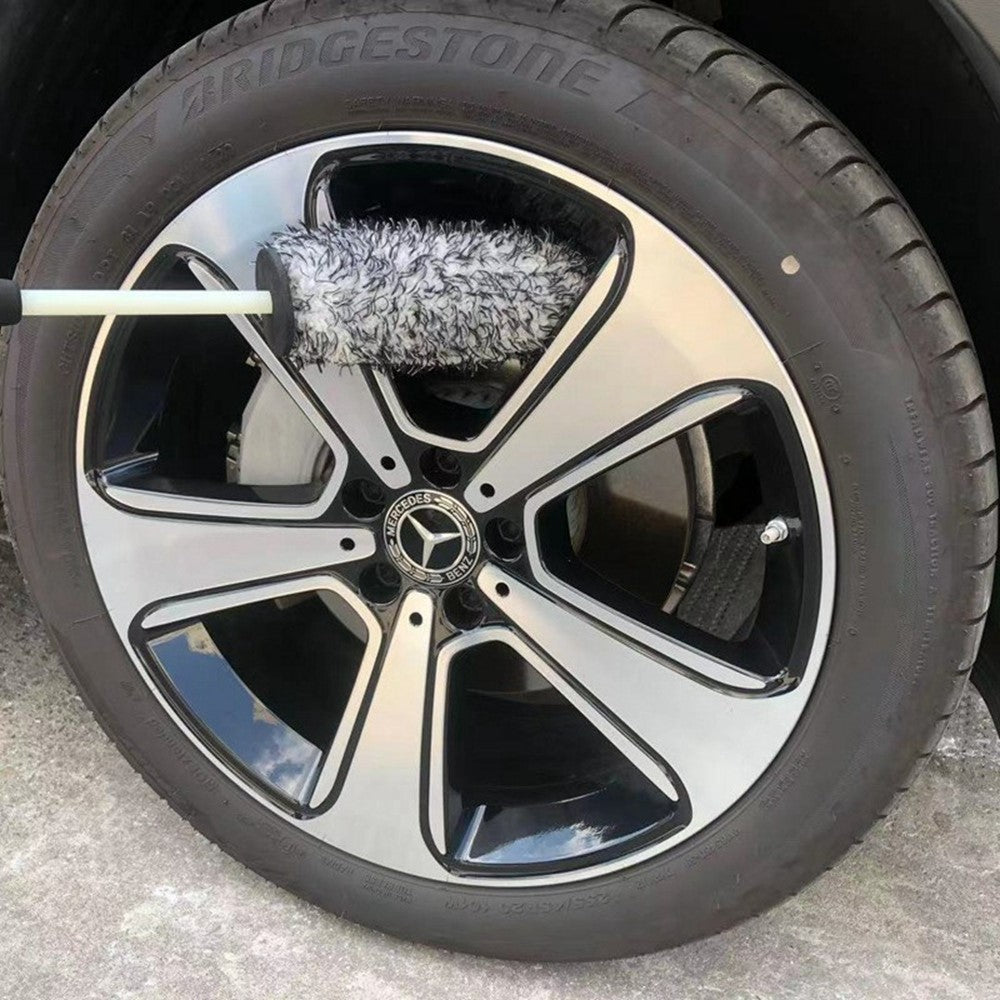 Wheel Rim Cleaning Brush Automobile Tire Hub Ultra-fine Microfiber Cleaner Tool with Spacer Plate