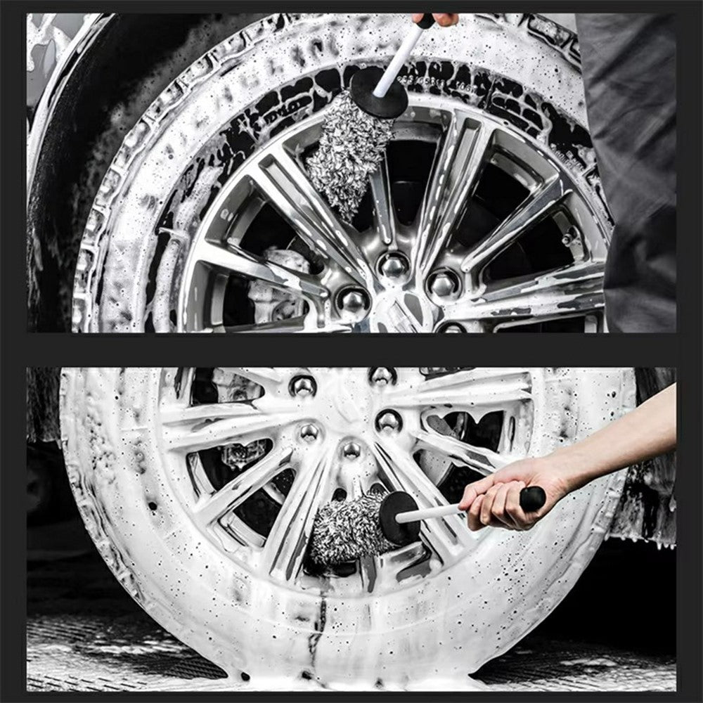 Wheel Rim Cleaning Brush Automobile Tire Hub Ultra-fine Microfiber Cleaner Tool with Spacer Plate