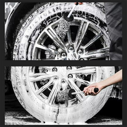 Wheel Rim Cleaning Brush Automobile Tire Hub Ultra-fine Microfiber Cleaner Tool with Spacer Plate