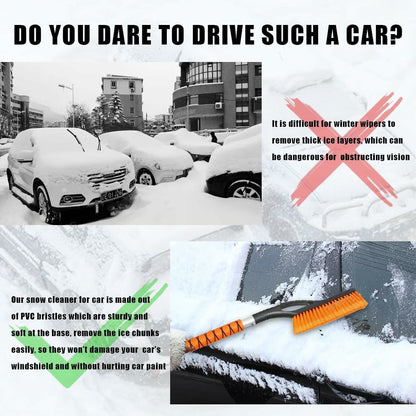 ST-3910 2 in 1 Detachable Car Snow Brush Ice Scraper Winter Windshield Cleaner for Vehicles