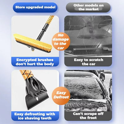 ST-3909 360 Degree Rotatable Car Snow Brush Ice Scraper 2 in 1 Winter Windshield Cleaner for Vehicles