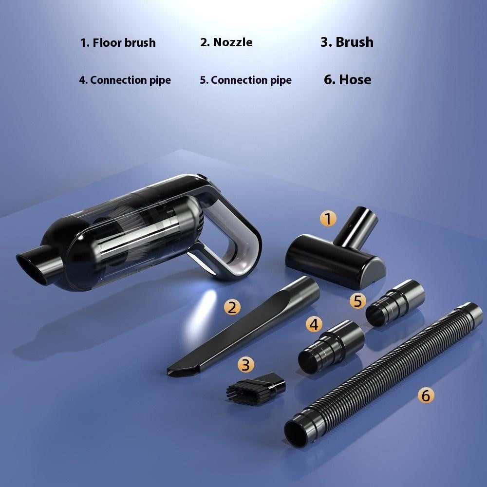 Handheld Car Vacuum Cleaner 8kPa Powerful Suction Low Noise Cordless Dust Blower with LED Light