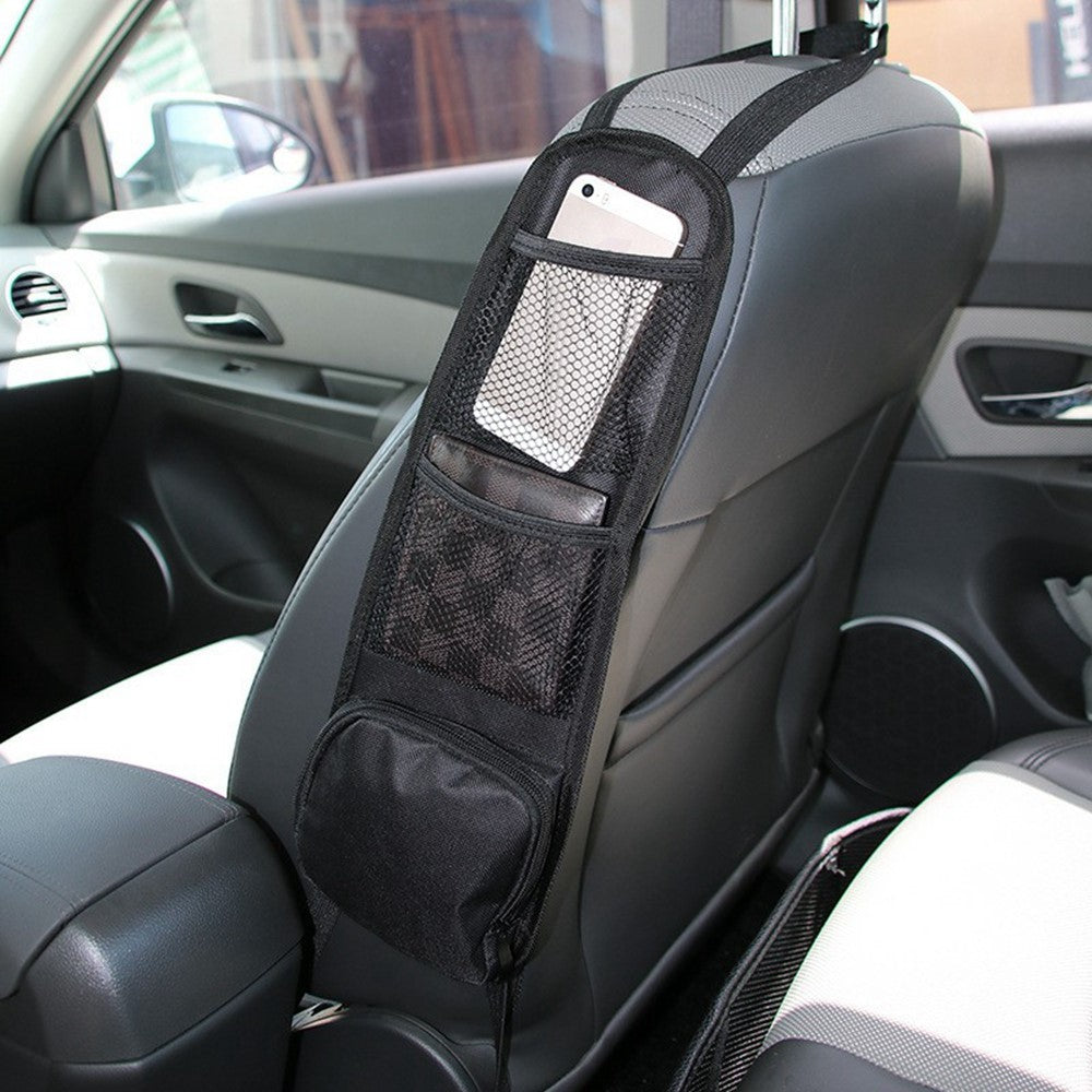Car Seat Side Storage Organizer Waterproof Multi-Pocket Hanging Bag for Map Water Bottle Umbrella