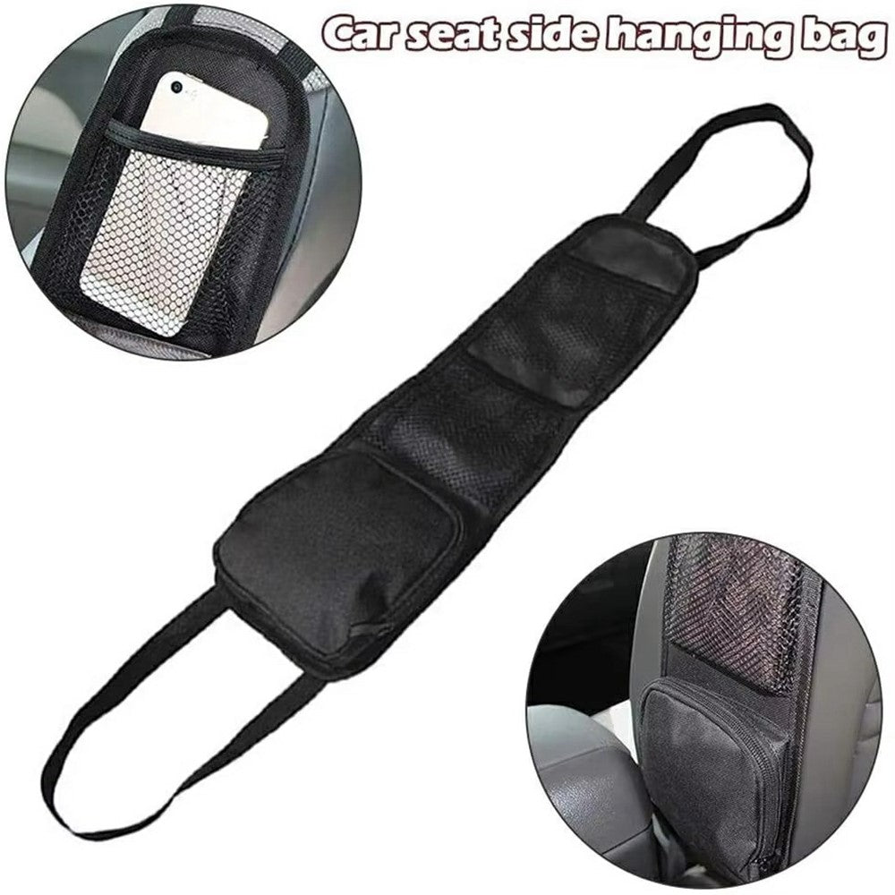 Car Seat Side Storage Organizer Waterproof Multi-Pocket Hanging Bag for Map Water Bottle Umbrella