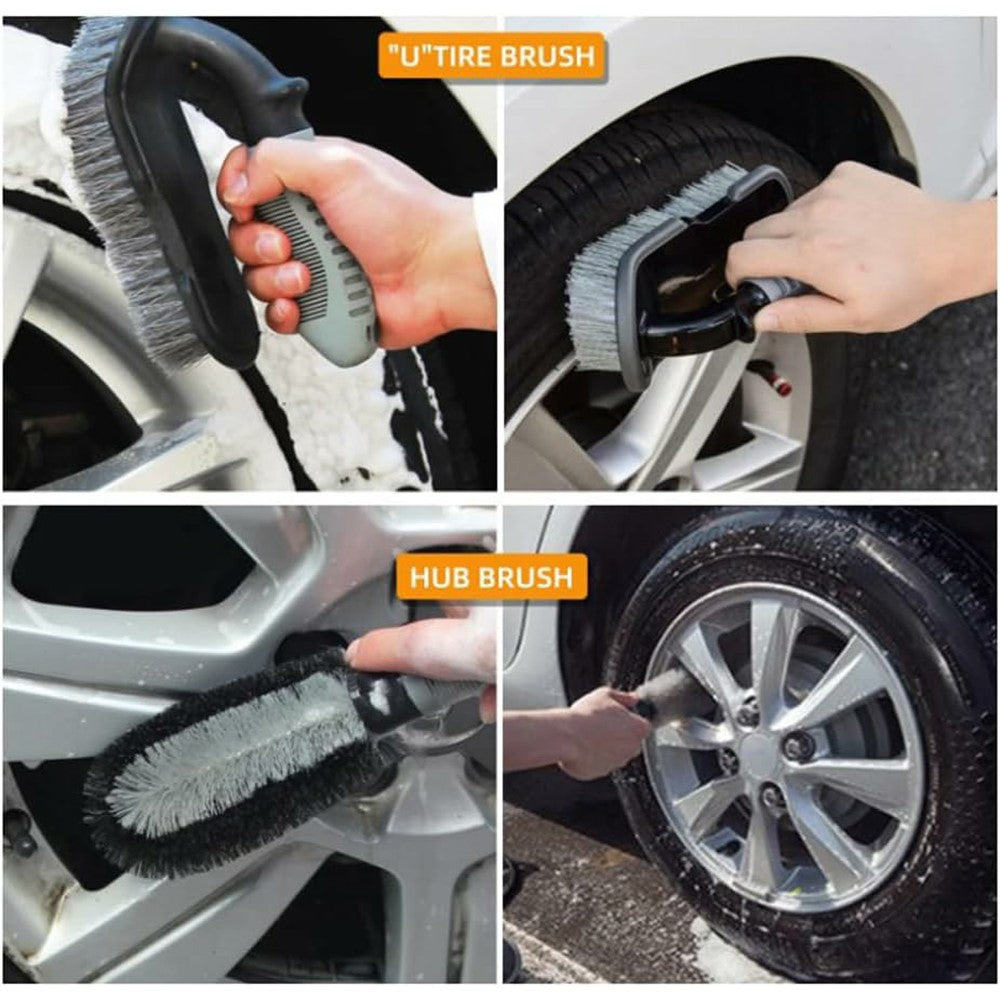 10Pcs Car Cleaning Kit Wash Brush Set with Detailing Tools Auto Maintenance Accessories